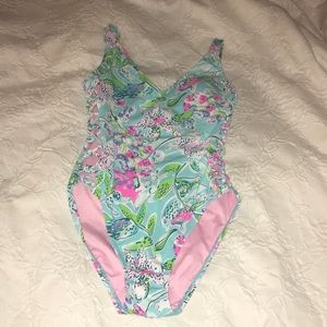 Lilly Pulitzer lattice sway this way swimsuit 0 NWOT